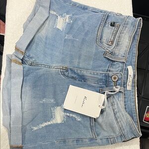 KanCan Light Blue Distressed Denim Shorts